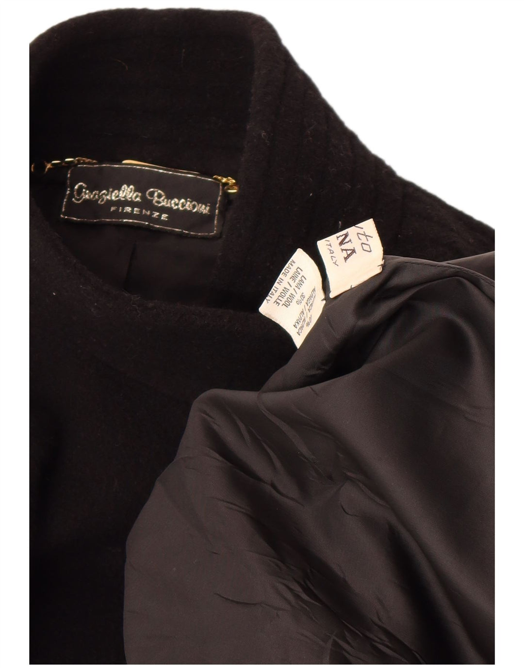 Vintage oversize overfrakke til kvinder UK 18 XL Sort alpakauld