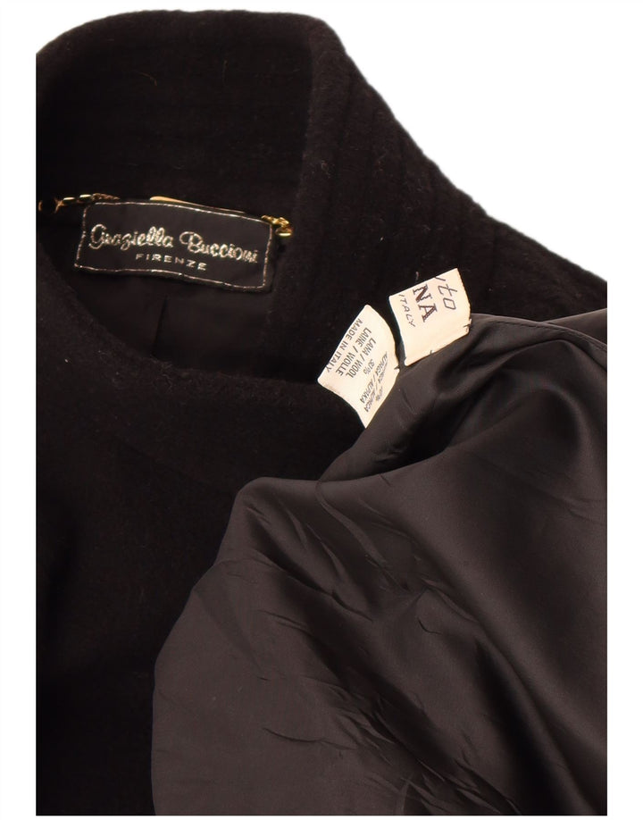 Vintage oversize overfrakke til kvinder UK 18 XL Sort alpakauld