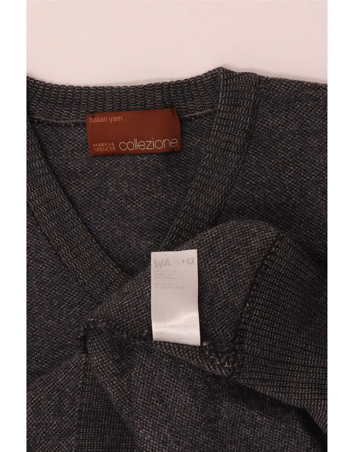 Marks & Spencer Herre V-hals sweater Medium Grå Akryl