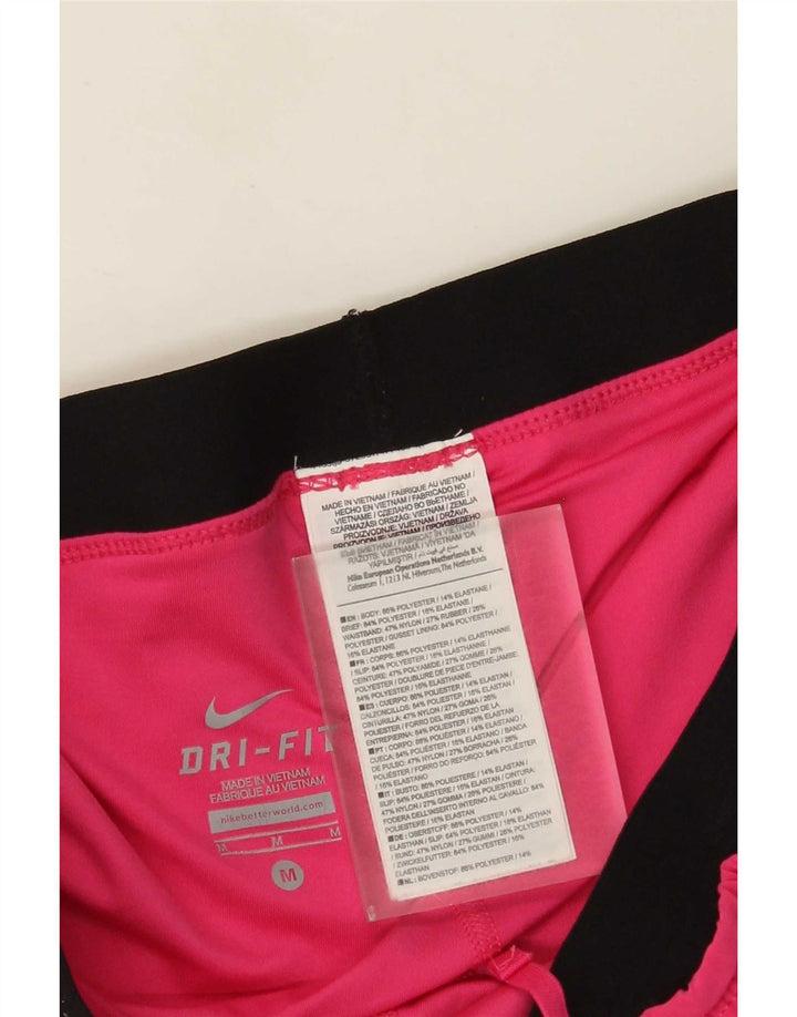 Nike Dame Dri Fit sportsshorts UK 12 Medium Pink Colourblock Polyester