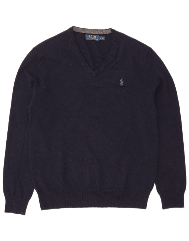 Polo Ralph Lauren Herre V-hals sweater Medium Marineblå Uld