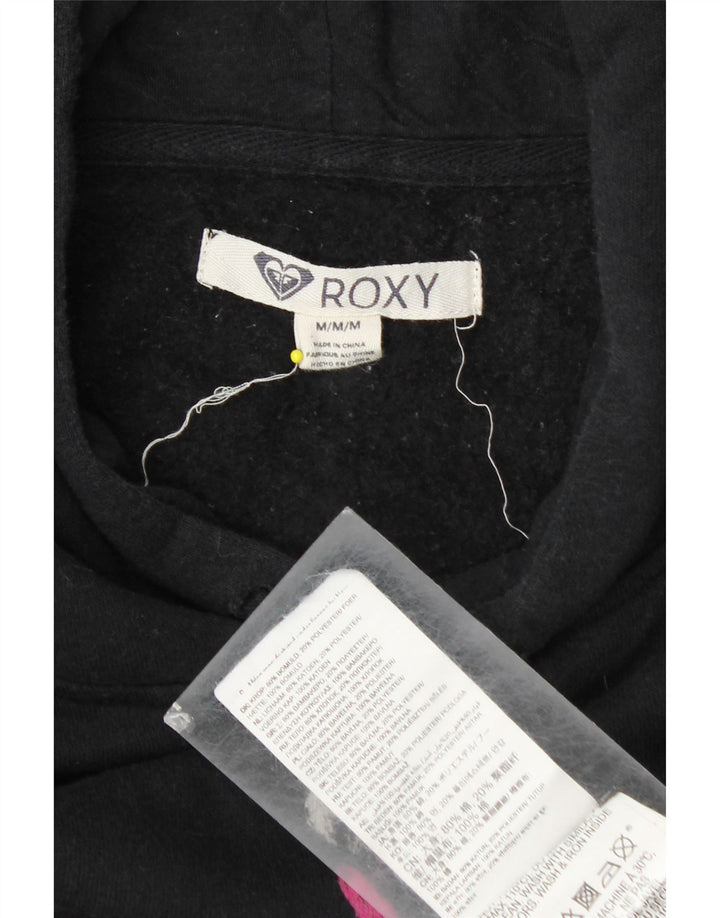Roxy Grafisk hættetrøje til kvinder UK 14 Medium Sort bomuld