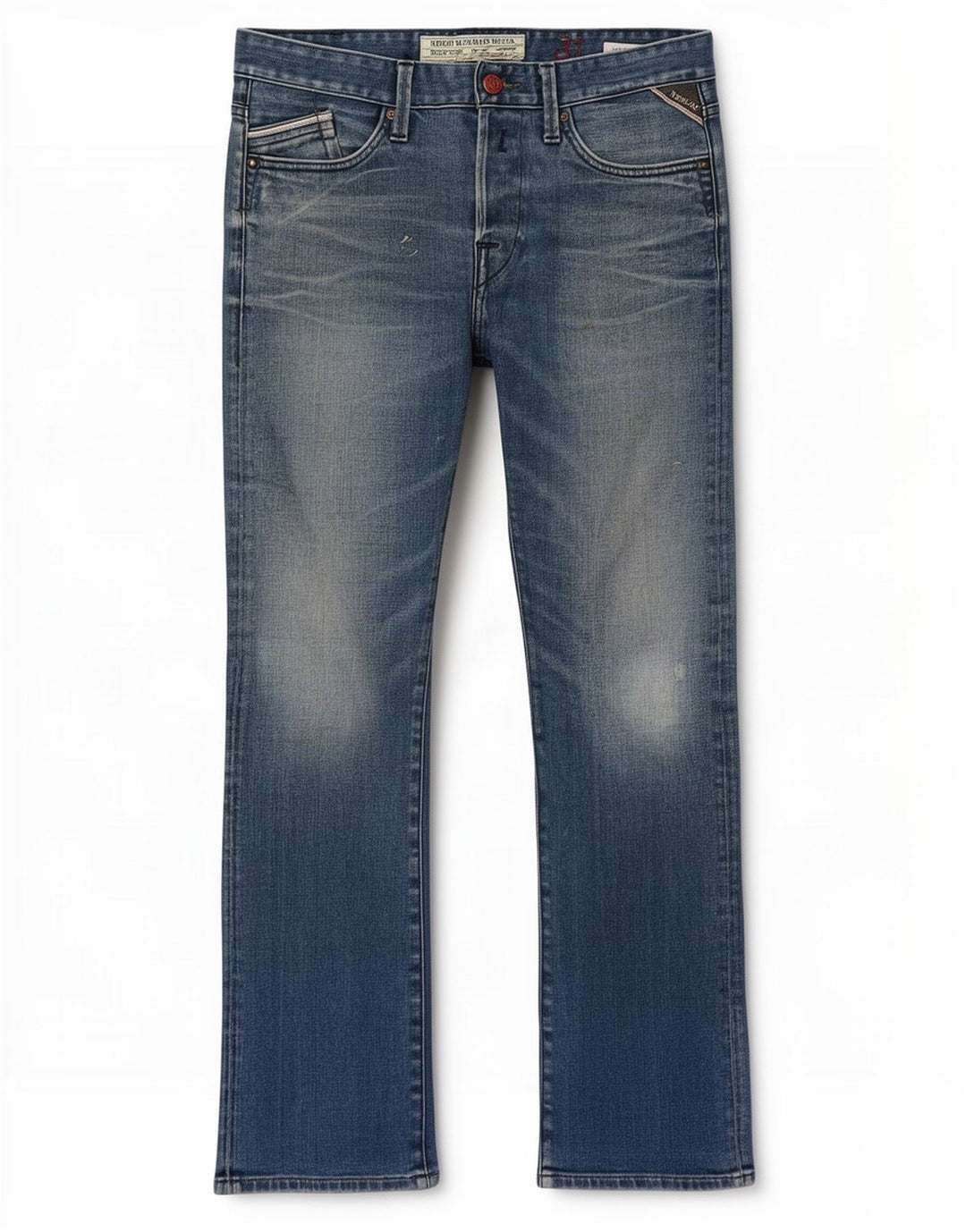 Replay Herre Waitom Straight Jeans W31 L30 Blå Bomuld