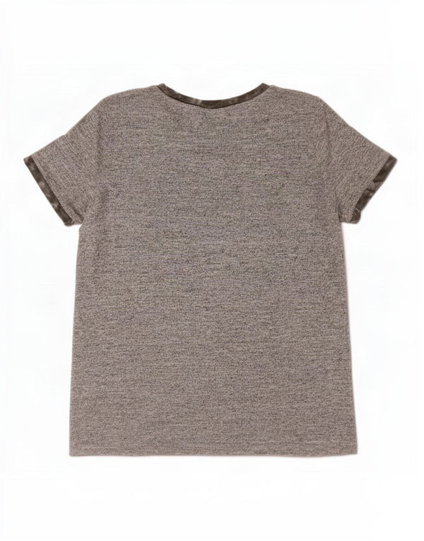 Gap Dame T-Shirt Top UK 14 Medium Grey Polyester