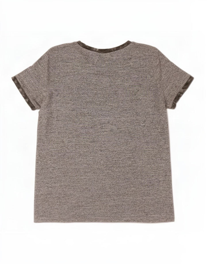 Gap Dame T-Shirt Top UK 14 Medium Grey Polyester