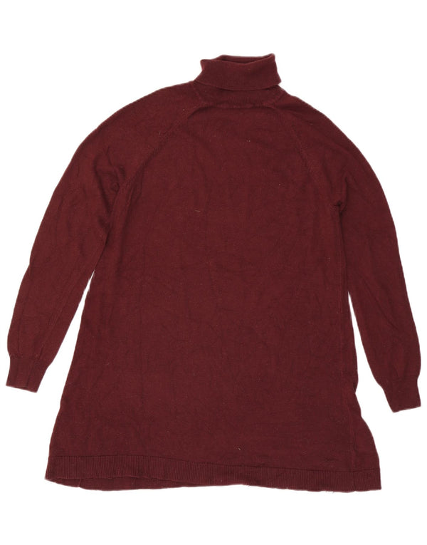 Marks & Spencer Dame Rullehals Sweater UK 10 Small Burgundy