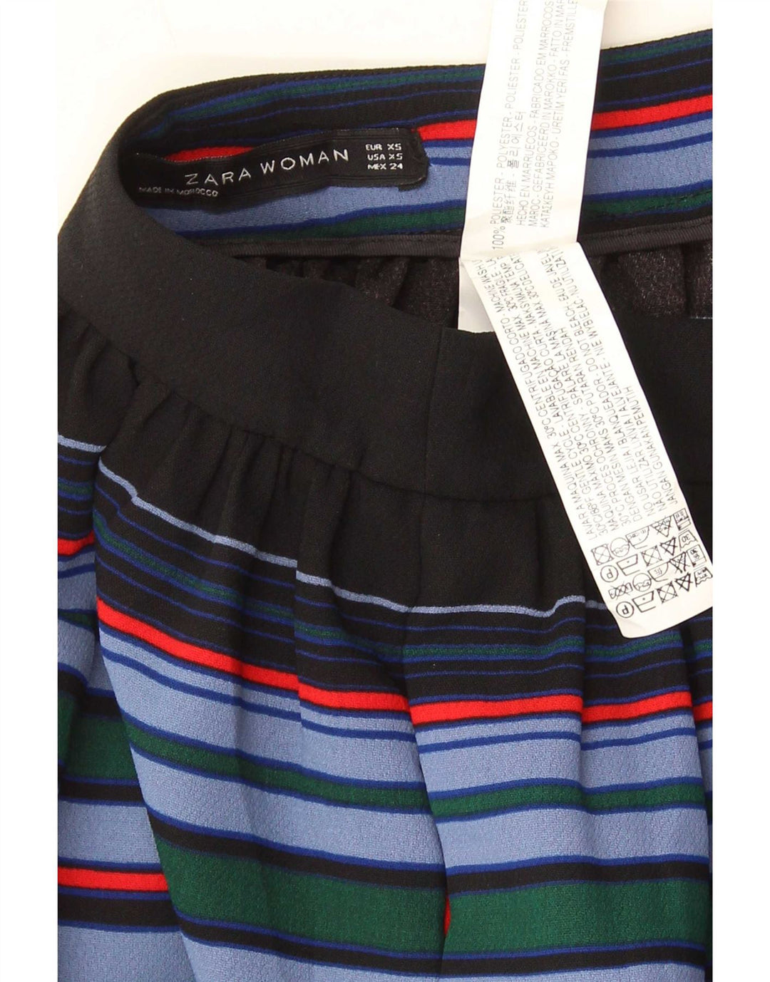Zara A-line nederdel til kvinder XS W24 Flerfarvet stribet polyester