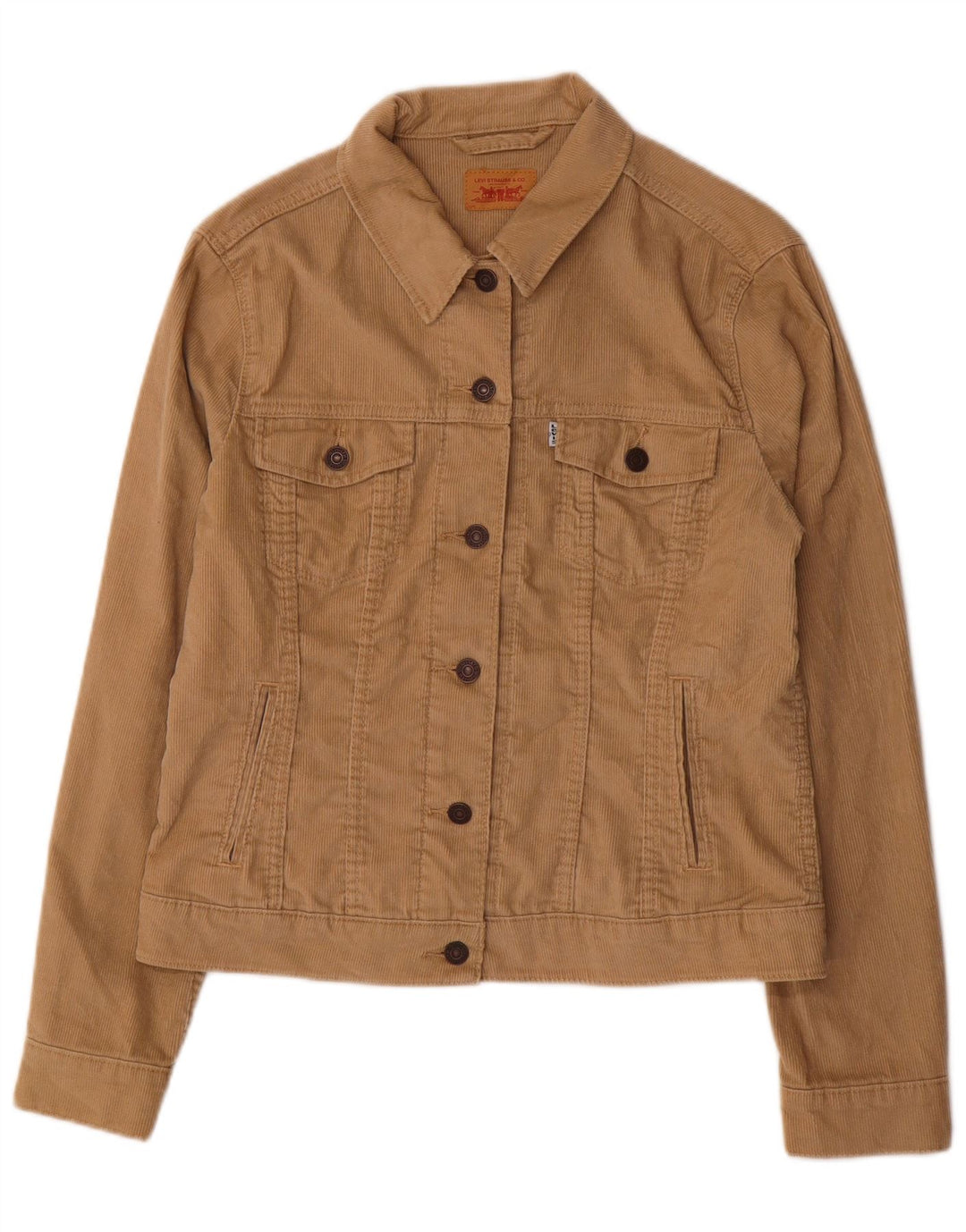LEVI'S Damefløjlsjakke UK 16 Stor Beige Bomuld