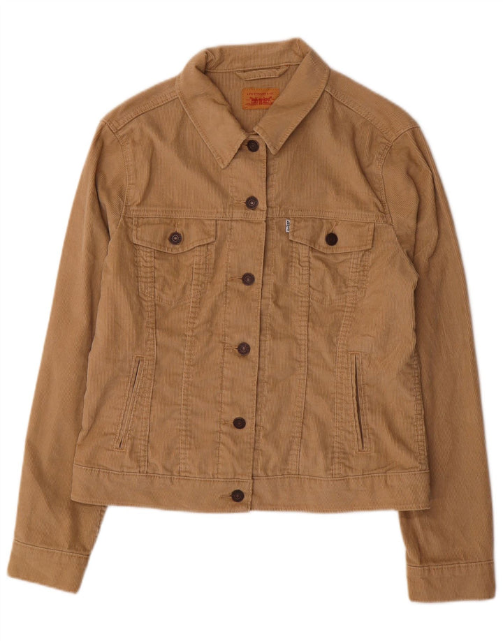 LEVI'S Damefløjlsjakke UK 16 Stor Beige Bomuld