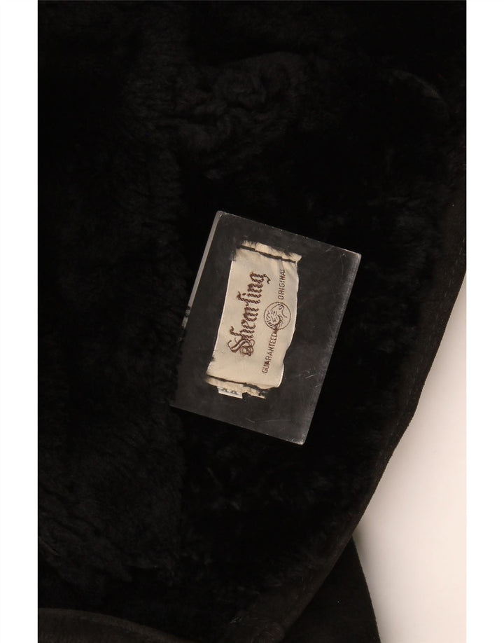 Vintage Dame Oversized Shearling Jacket IT 44 Medium Black Shearling