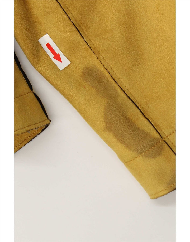 Zara Womens Crop Bomber Jacket UK 16 Large Yellow