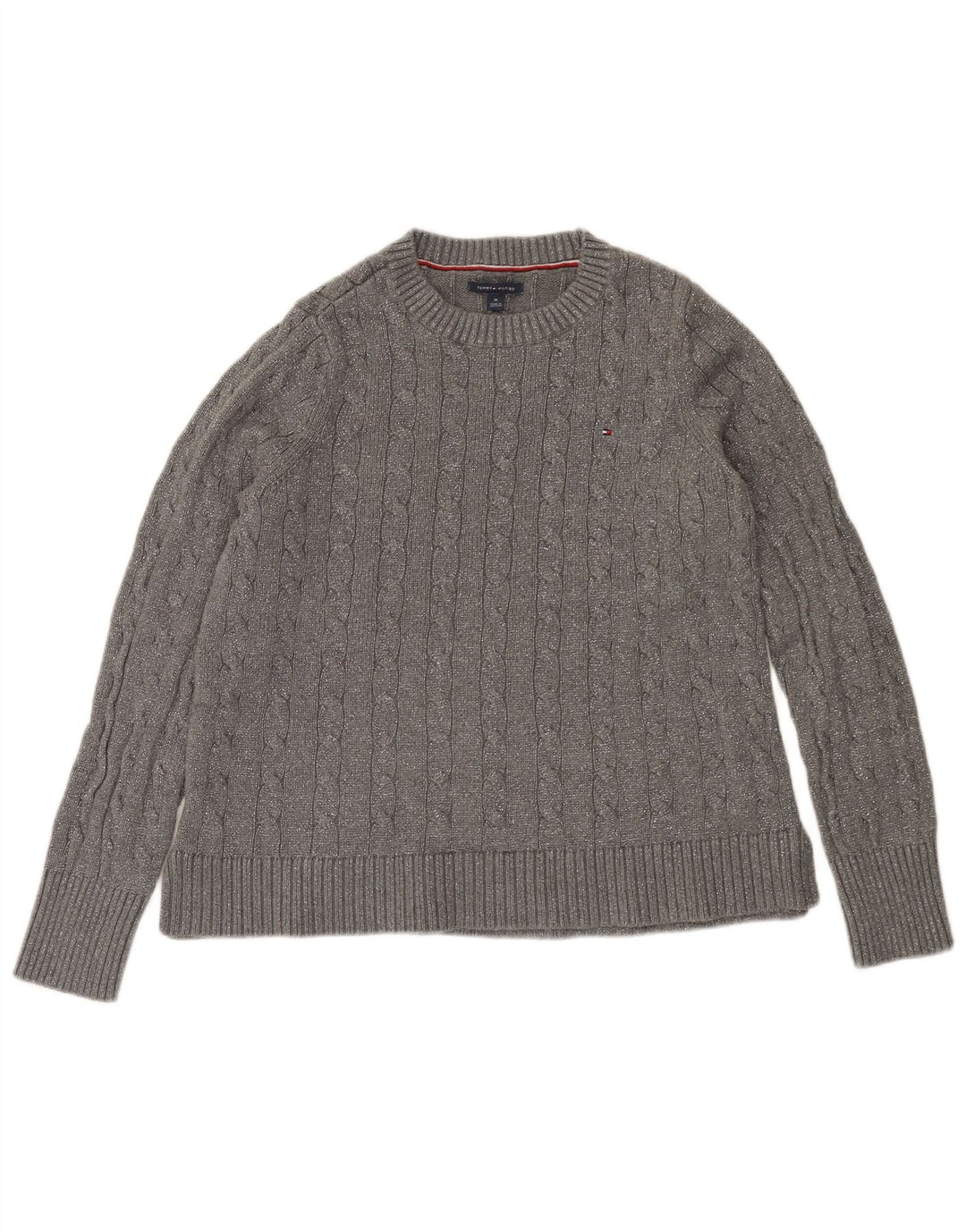 Tommy Hilfiger Dame Jumper Sweater UK 14 Medium Grey Flecked