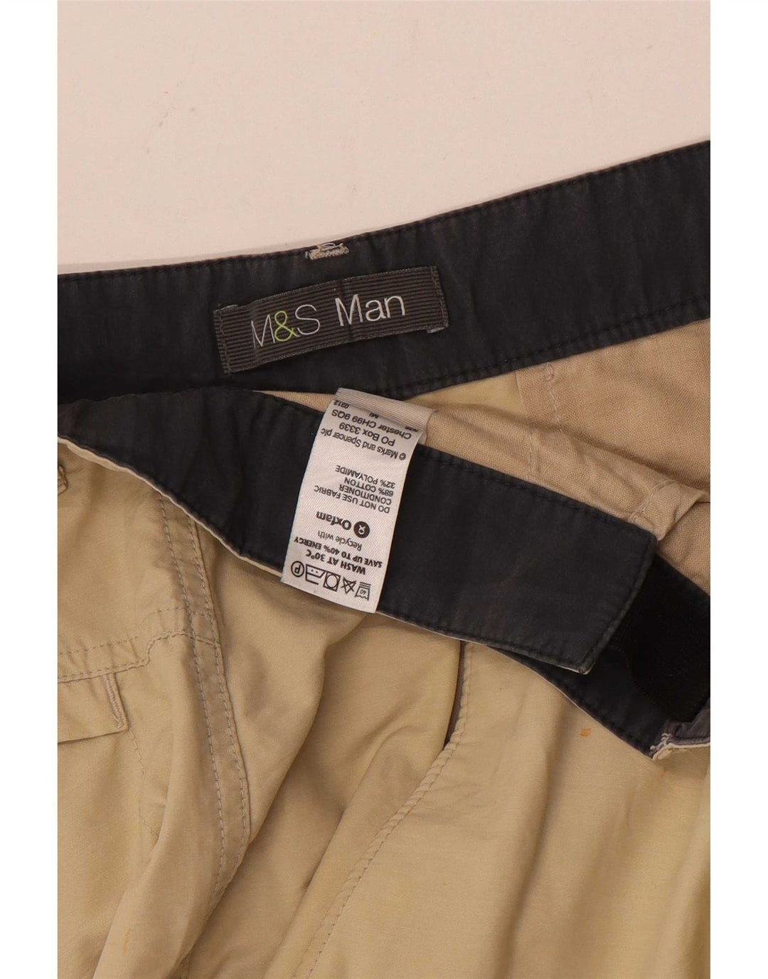 Marks & Spencer Herre Cargo Shorts W34 Large Beige Bomuld