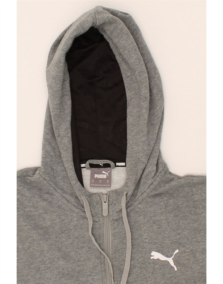 PUMA Mens Graphic Zip Hoodie Sweater Small Grey Cotton Vintage Puma and Second-Hand Puma from Messina Hembry 