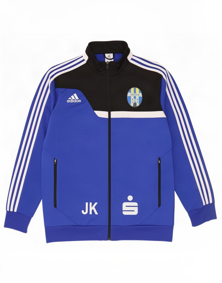 Adidas Grafisk træningsdragt topjakke til mænd XL Blå Colourblock Polyester