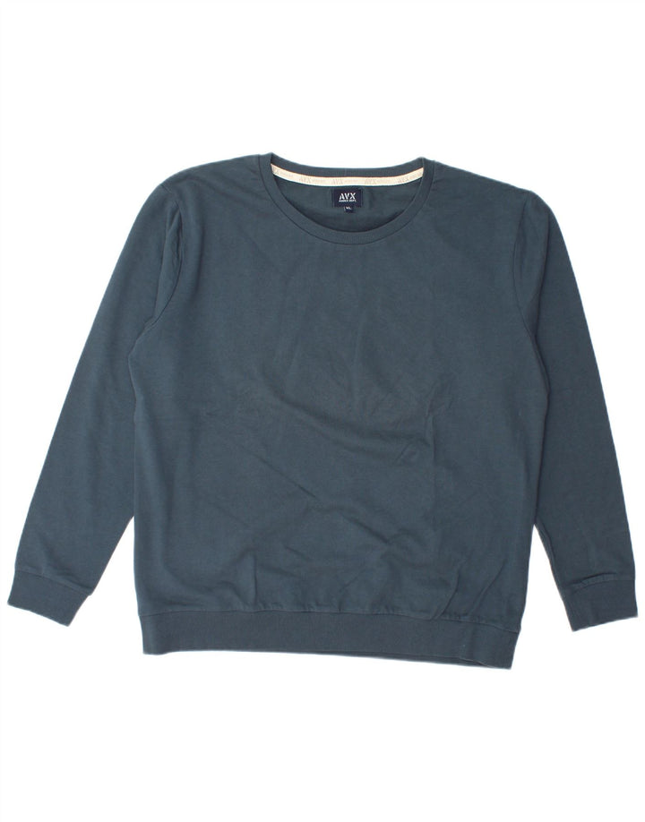 Avirex Dame Sweatshirt Jumper UK 18 XL Blå Bomuld