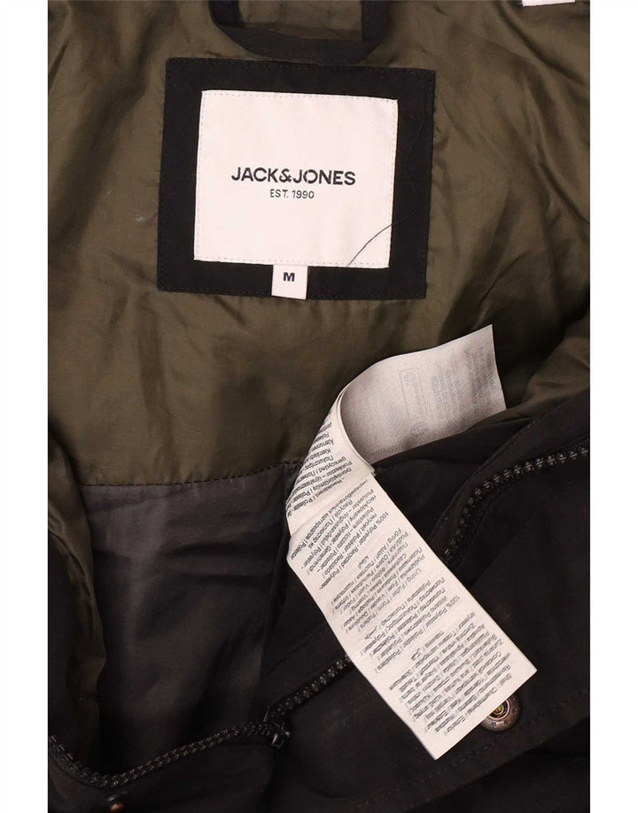 Jack & Jones Herre Hooded Parka Jacket UK 38 Medium Black Polyester