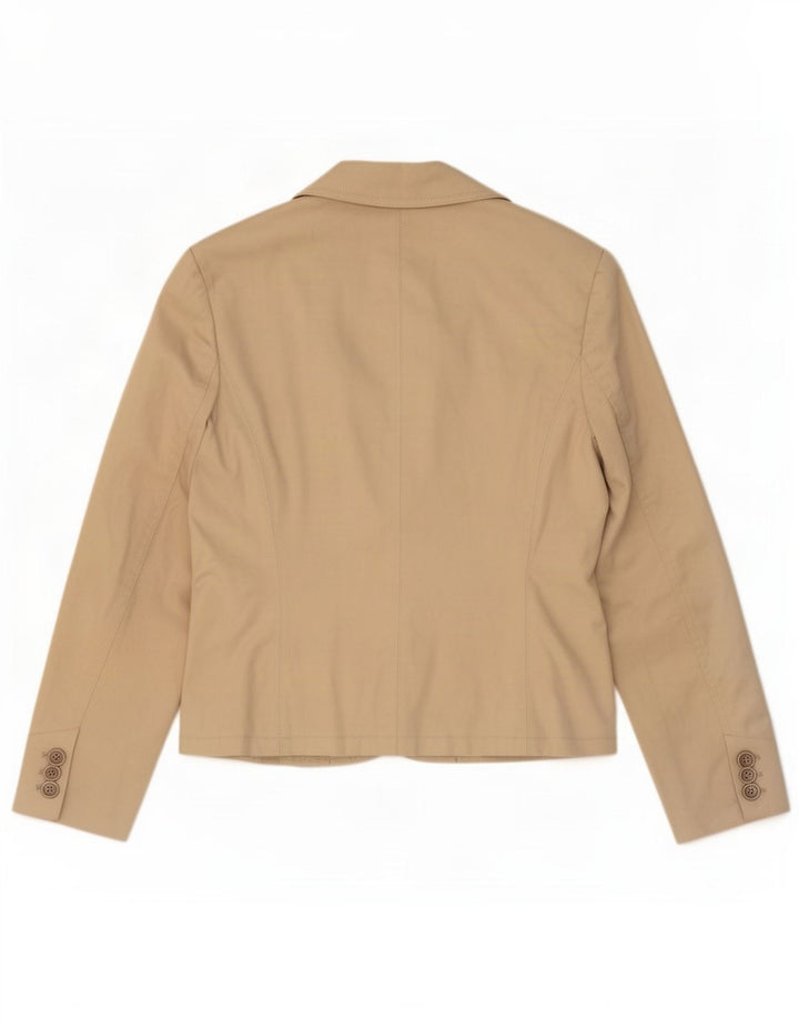 Esprit Dame 2 Button Blazer Jacket UK 10 Small Beige Bomuld