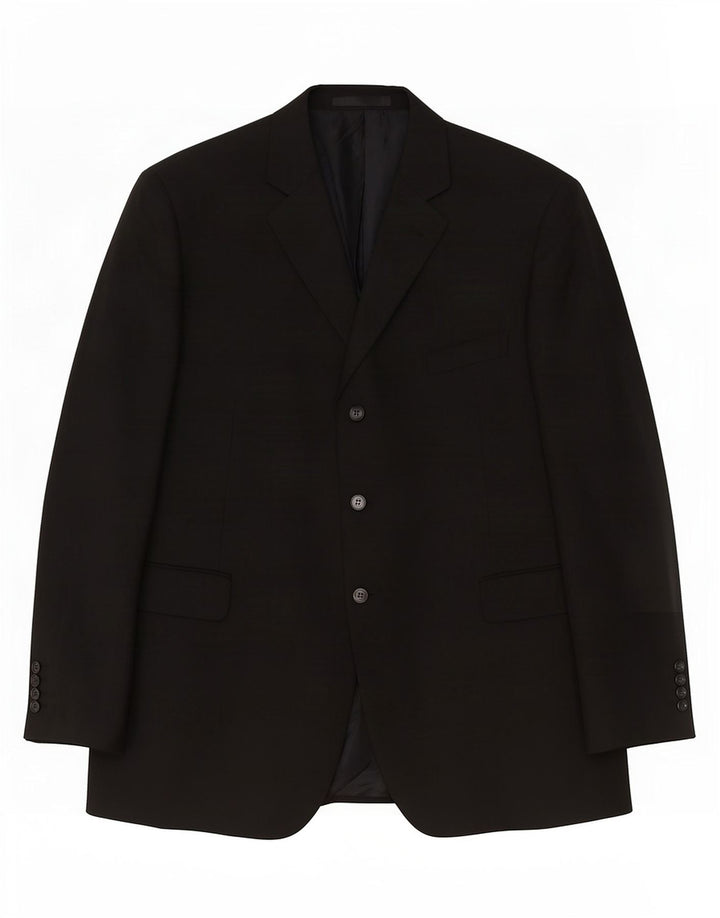 Marks & Spencer Herre 3 Button Blazer Jacket UK 48 2XL Sort Polyester