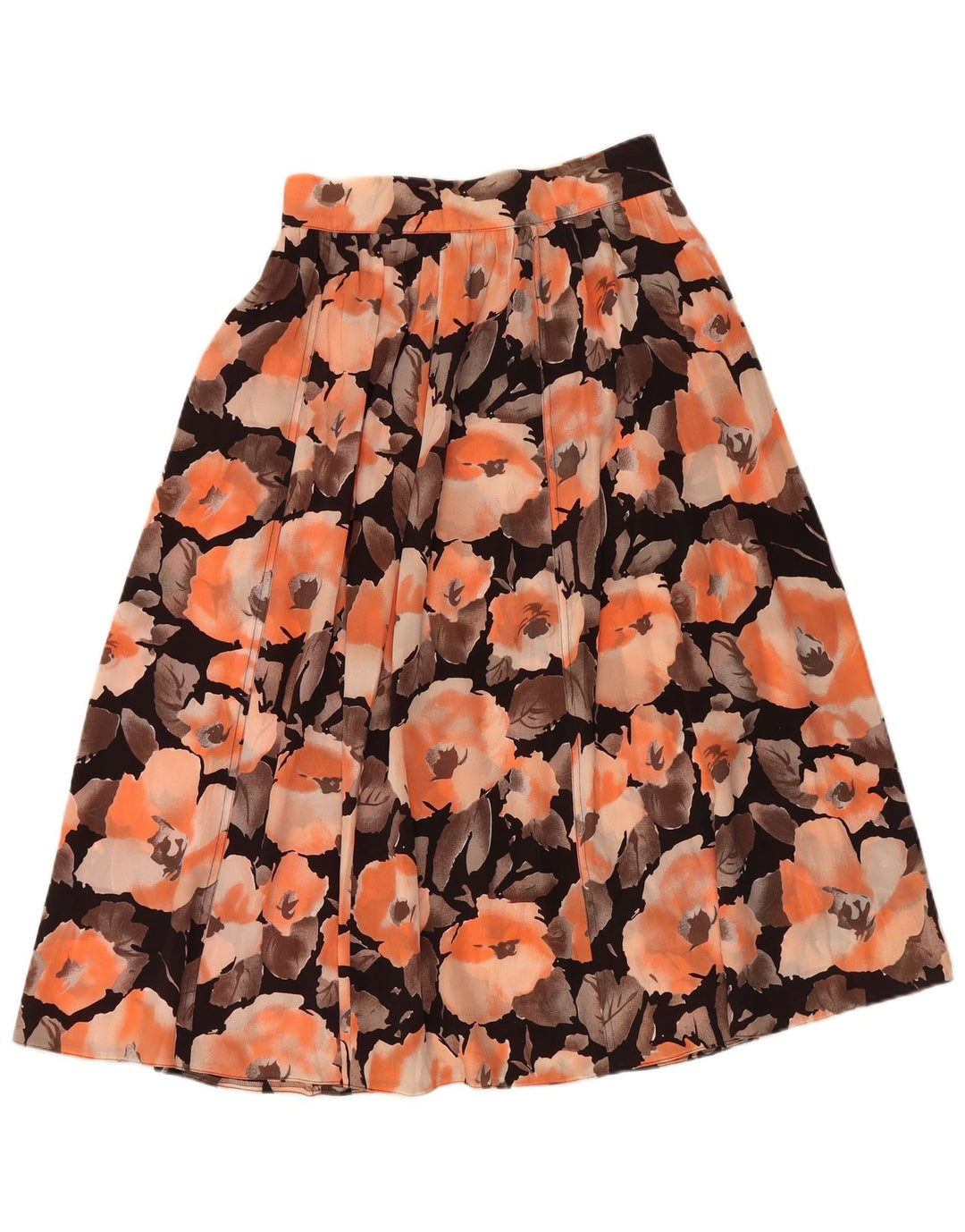 Vintage dame nederdel W28 Medium Orange Floral