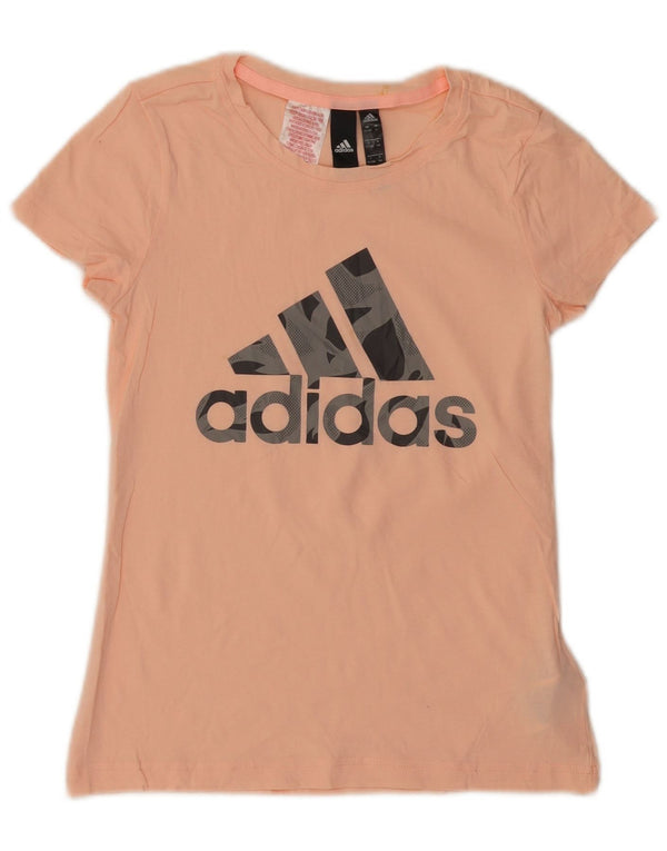 ADIDAS Piger Grafisk T-Shirt Top 13-14 År Pink Bomuld