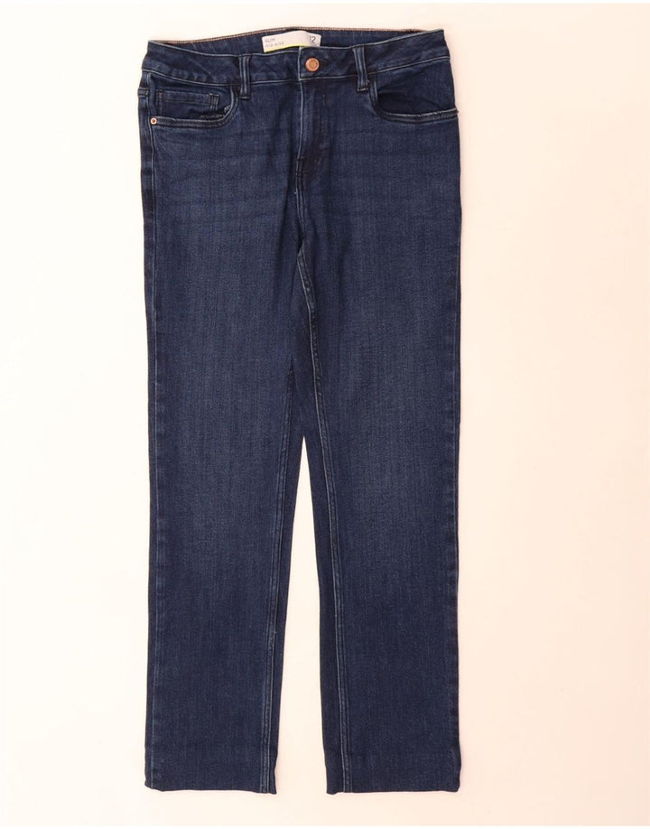 Næste Dame Mid Rise Slim Jeans UK 12 Medium W30 L29 Blå Bomuld