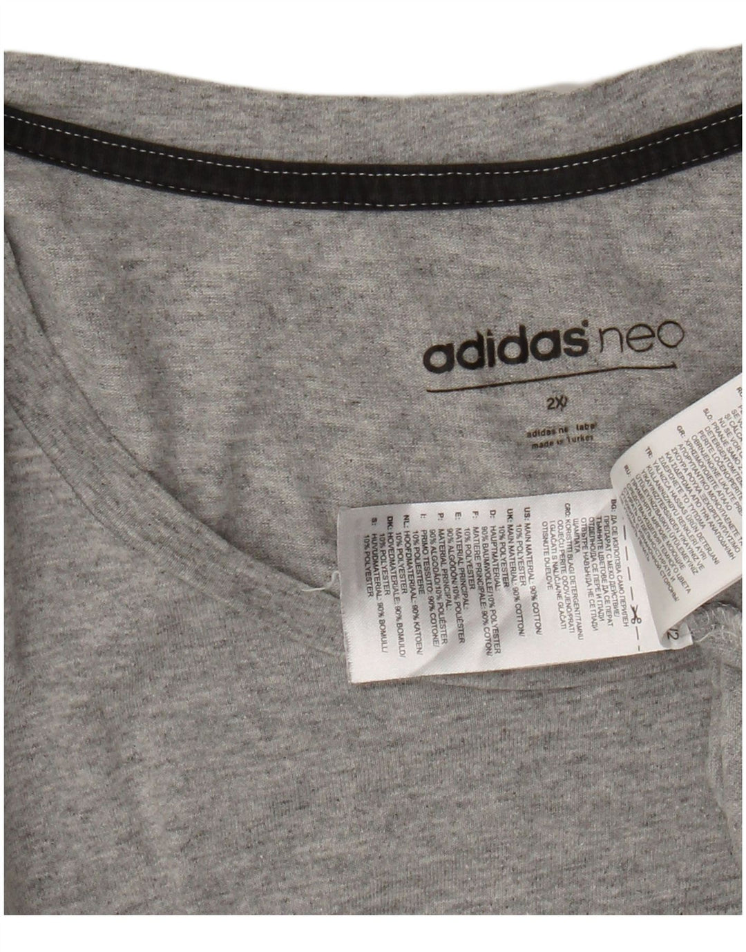 ADIDAS Grafisk T-shirt top til mænd 2XL Grå bomuld