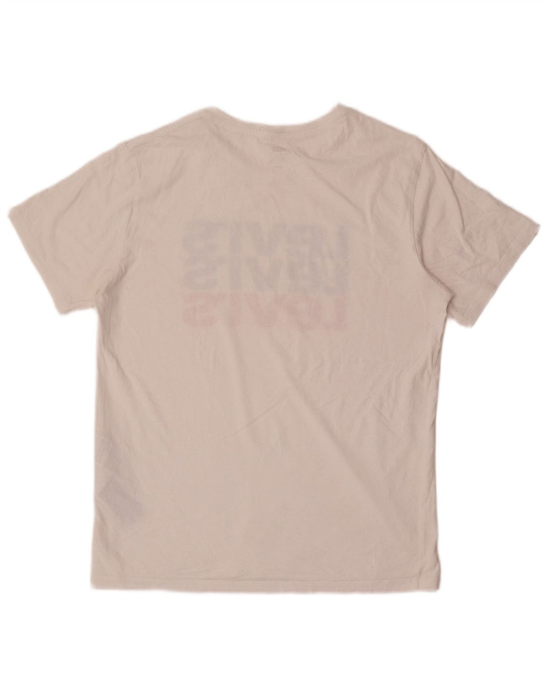 LEVI'S Herre grafisk T-shirt Top Medium Hvid Bomuld