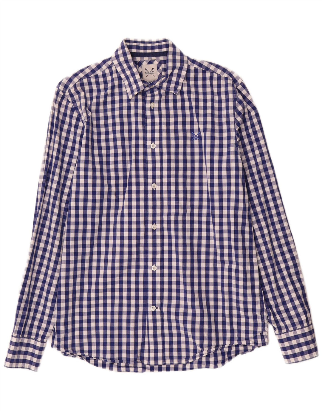 Crew Clothing Herreskjorte Lille blå Gingham Bomuld