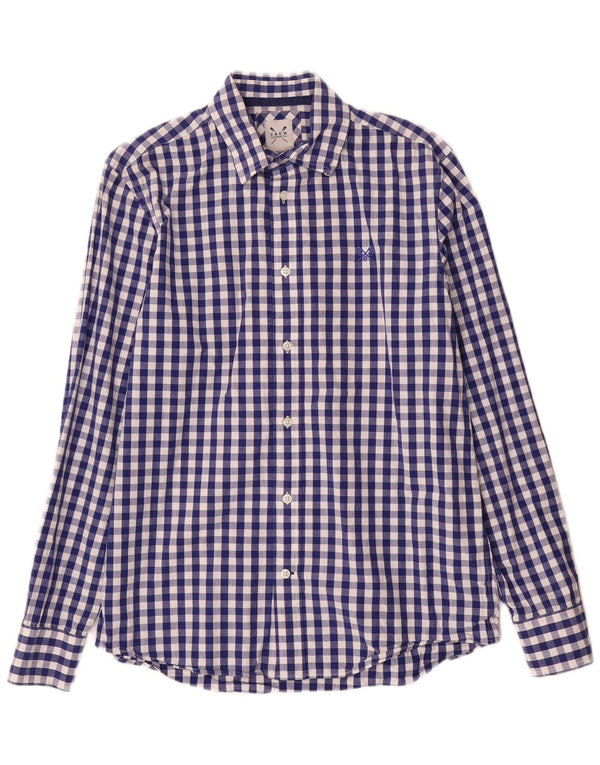 Crew Clothing Herreskjorte Lille blå Gingham Bomuld