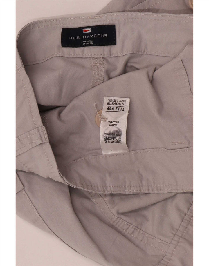 Marks & Spencer Herre Blue Harbor Cargo Shorts W36 Stor Grå Bomuld