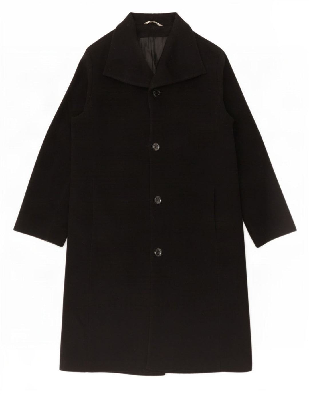 Marks & Spencer Dame Lang Overfrakke UK 18 XL Sort Ny Uld