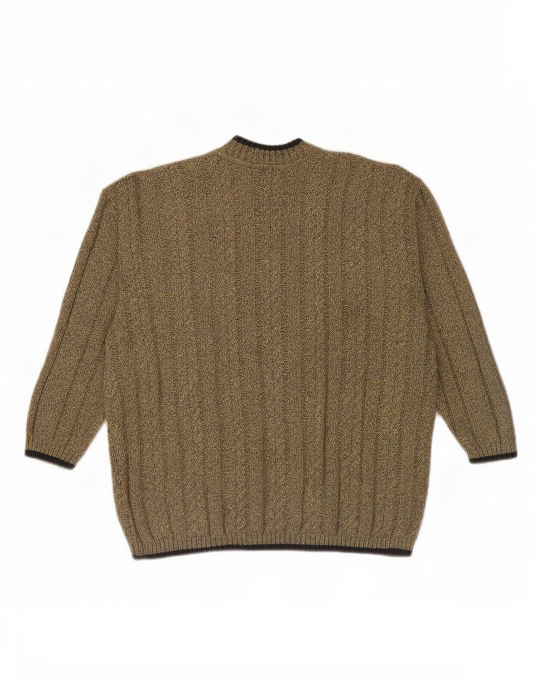 Vintage Herre Turtle Neck Jumper Sweater Lille Beige Polyacryl