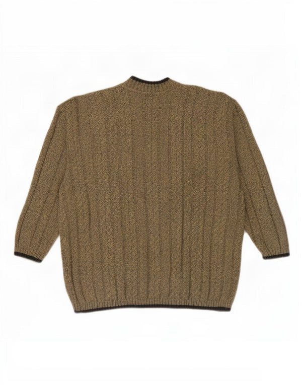 Vintage Herre Turtle Neck Jumper Sweater Lille Beige Polyacryl