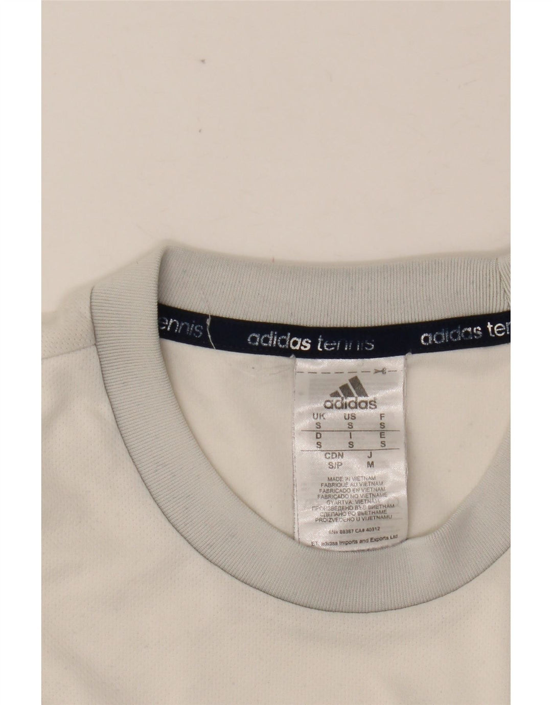 ADIDAS Tennis T-Shirt Top Lille hvid Colourblock Polyester