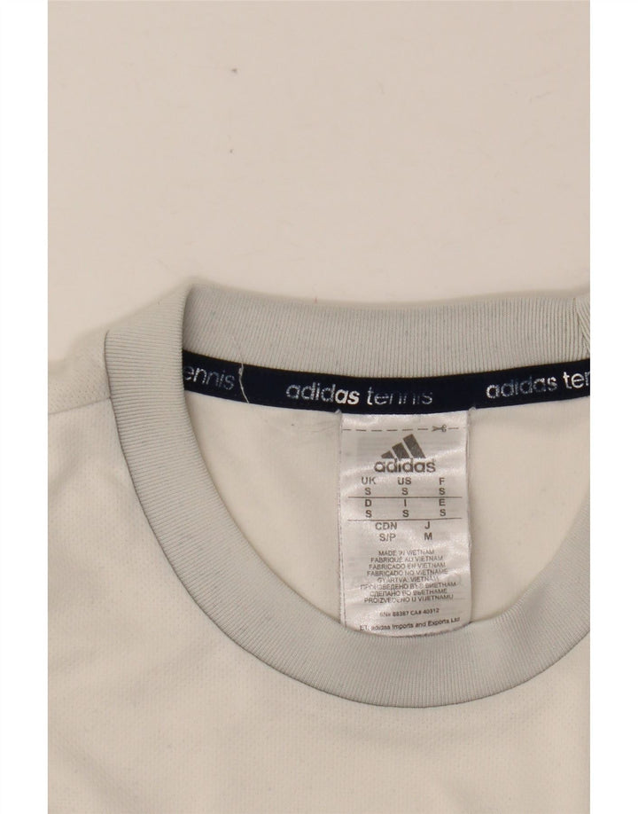 ADIDAS Tennis T-Shirt Top Lille hvid Colourblock Polyester