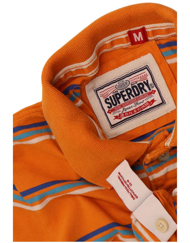 Superdry grafisk poloshirt til mænd, medium orange stribet bomuld