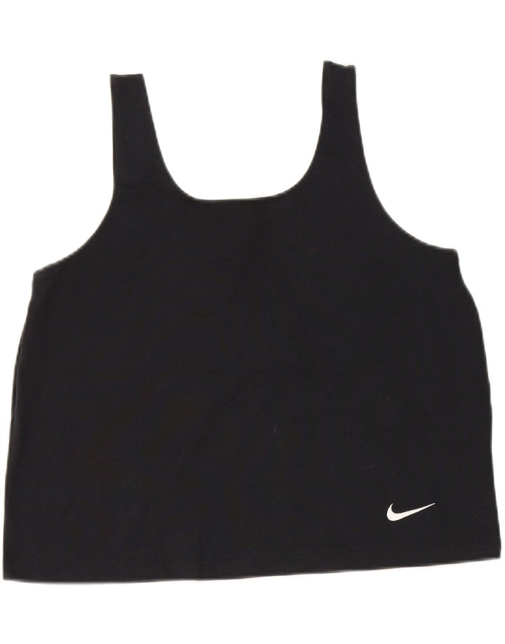 Nike Womens Crop Oversized Vest Top UK 10 Small Black Bomuld