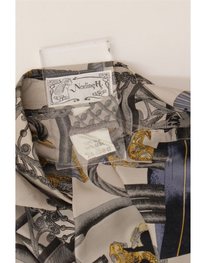 Nadine H Kvinder Abstrakt mønster Skjortebluse UK 14 Stor Flerfarvet