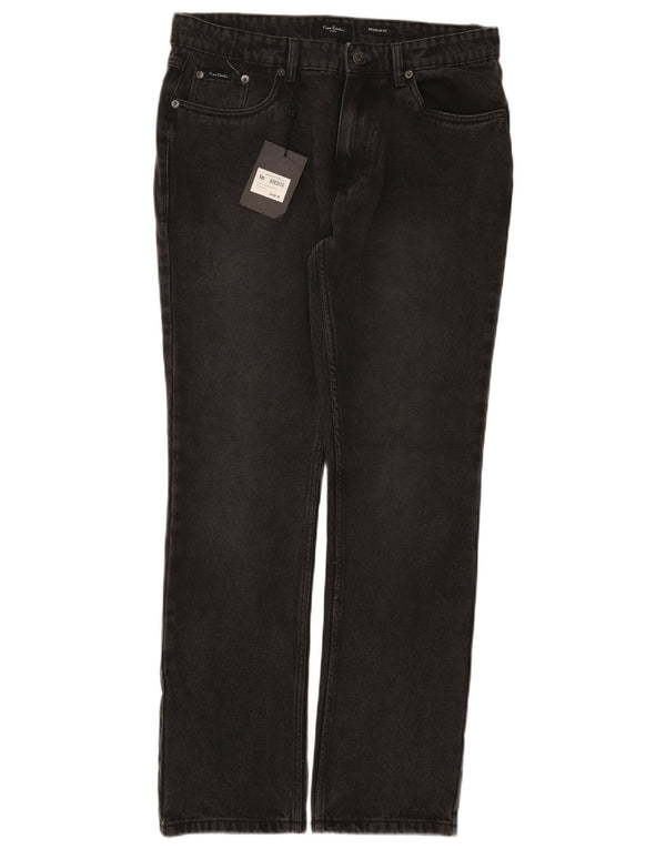 Pierre Cardin Herre Regular Fit Straight Jeans W34 L31 Sort Bomuld