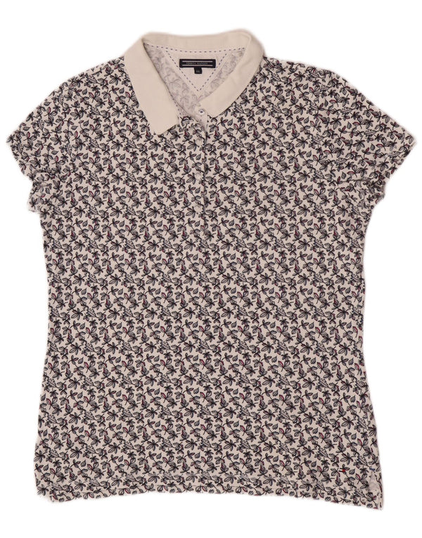 Tommy Hilfiger Dame Kortærmet Polo Shirt UK 20 2XL White Floral