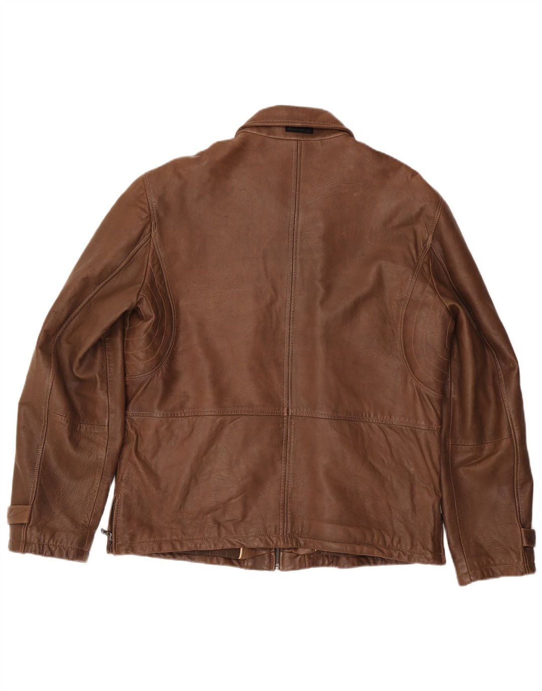 MILESTONE Herre Læderjakke UK 40 Stor Brun Læder