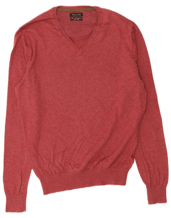 Massimo Dutti Herre V-hals sweater Medium Bourgogne bomuld