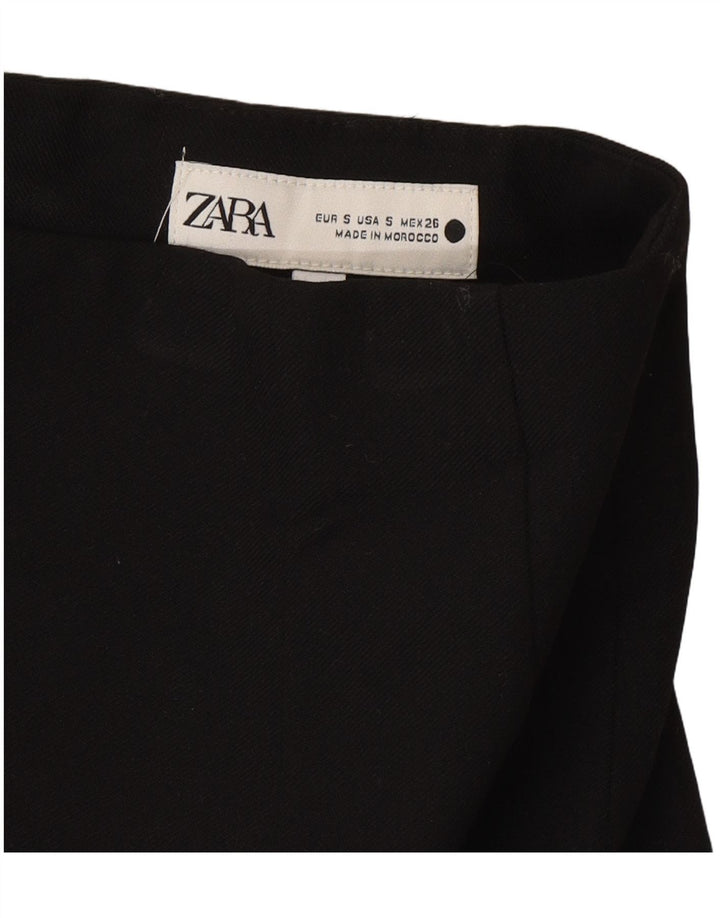 Zara Dame Mini Nederdel Small W26 Sort Polyester