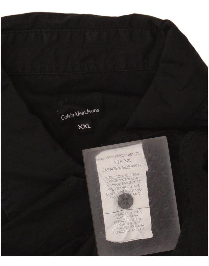 CALVIN KLEIN JEANS Kortærmet herreskjorte 2XL sort bomuld