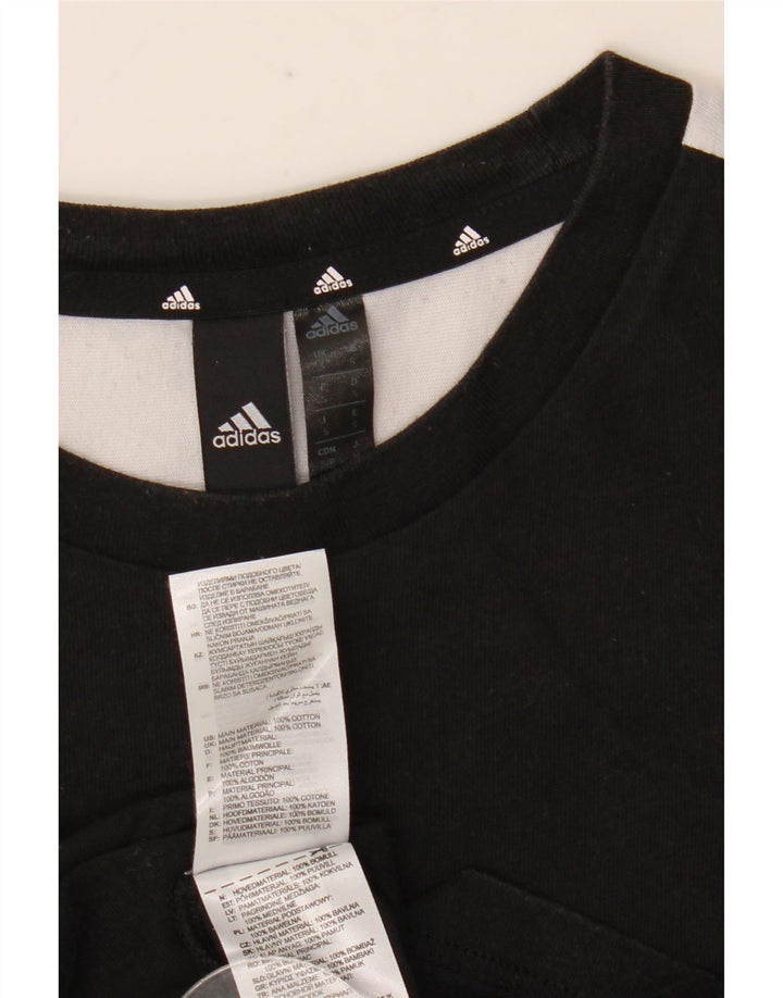 Adidas Herre T-Shirt Top Lille Sort Colourblock Bomuld