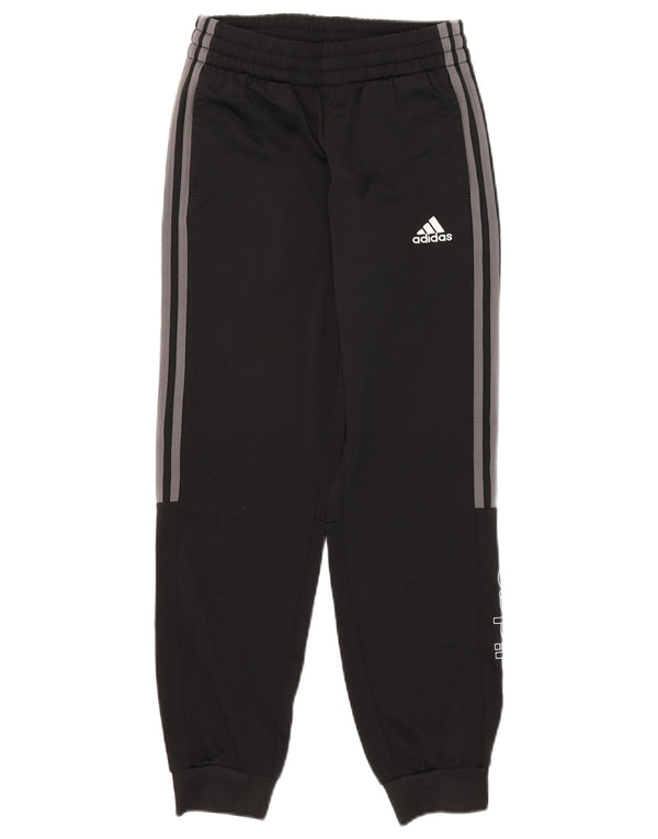Adidas drenge grafisk træningsdragt bukser jogger 11-12 år sort polyester