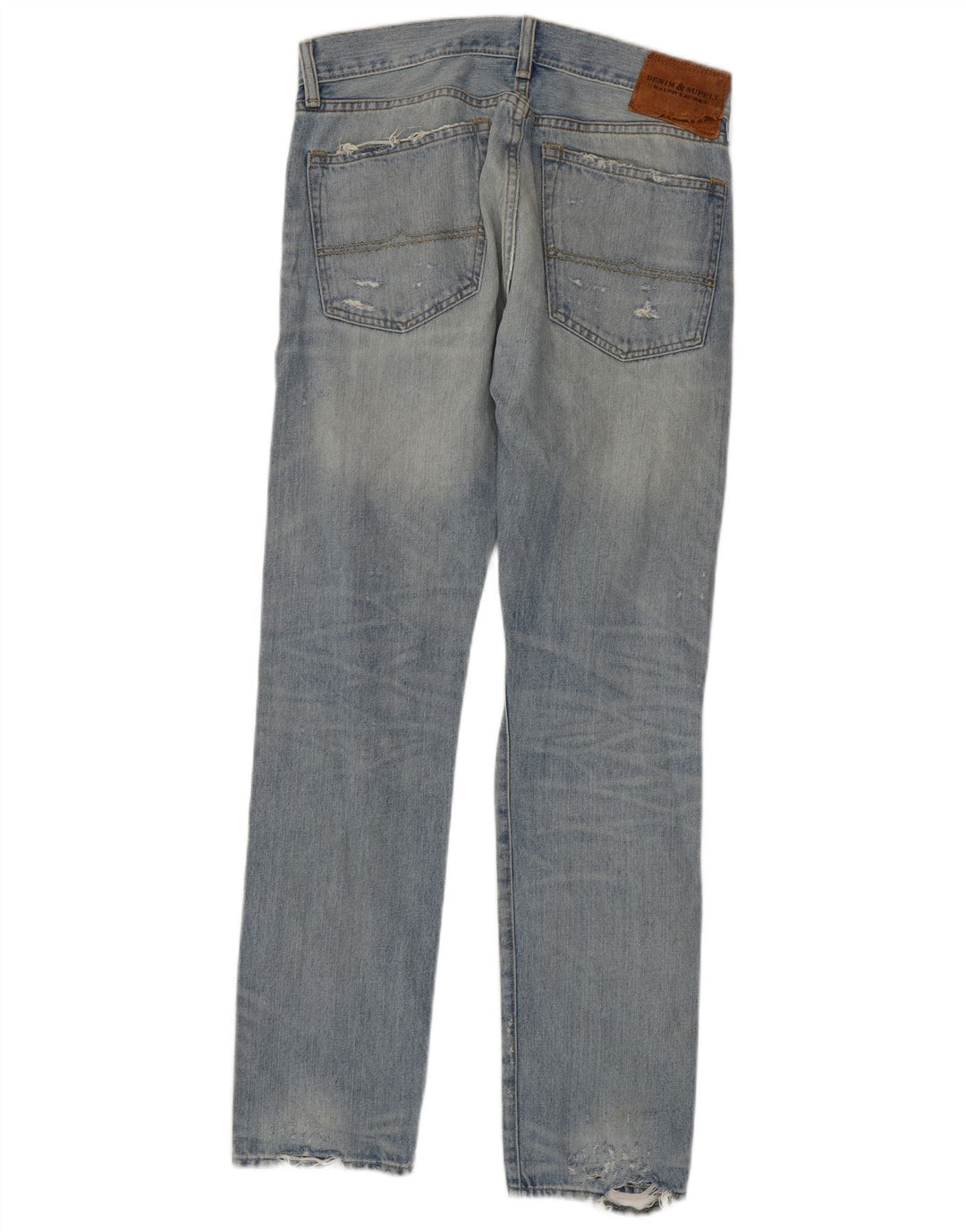 Ralph Lauren Herre Distressed Straight Jeans W31 L32 Blå Bomuld
