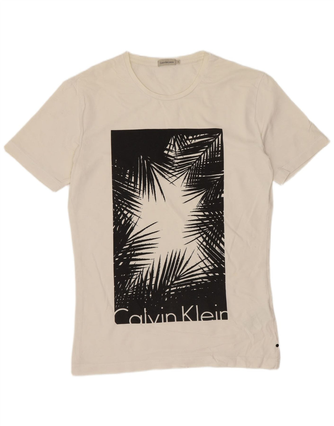 Calvin Klein Jeans Herre grafisk T-shirt Top Lille hvid bomuld