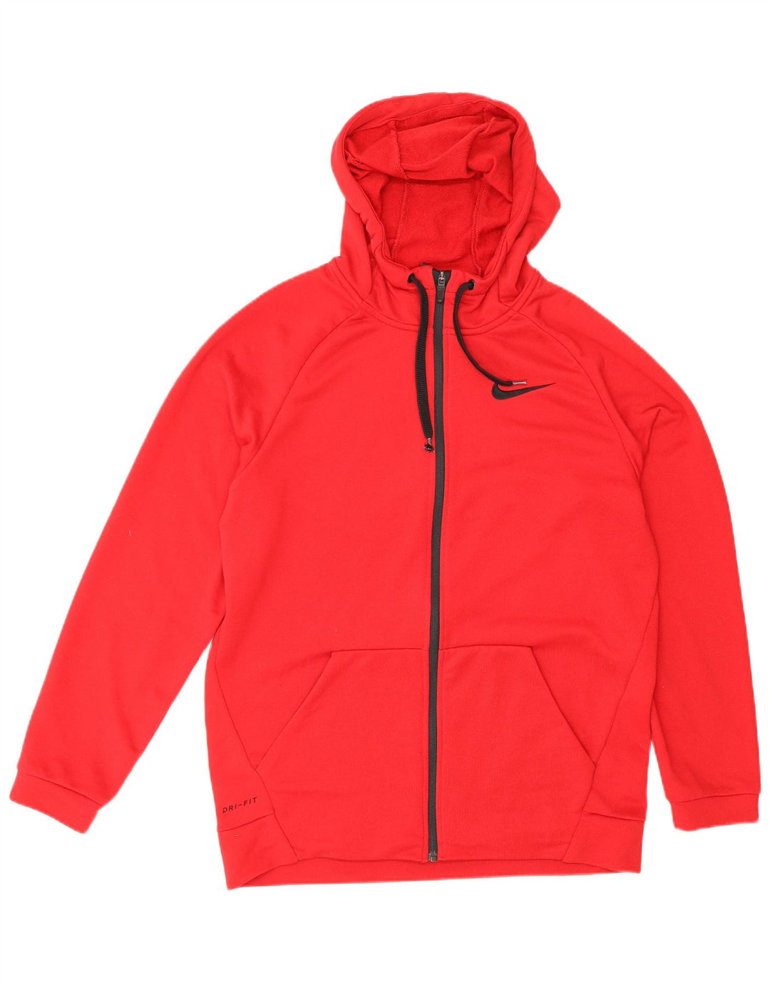 Nike Herre Dri Fit Hættetrøje med lynlås, medium rød polyester